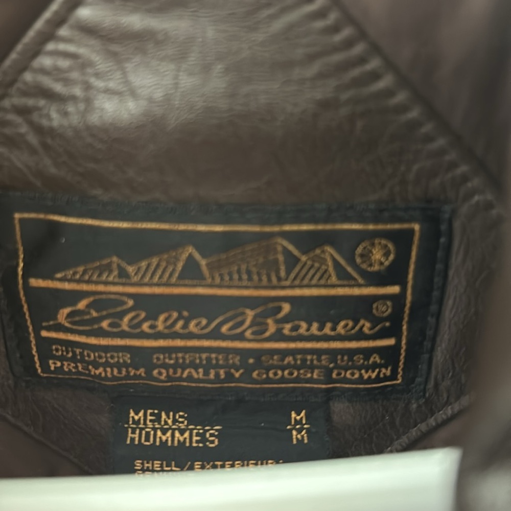 Eddie Bauer premium quality, goose town, brown genuine leather vintage vest RARE - Picture 9 of 9